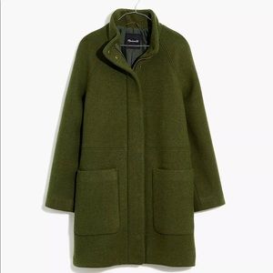 NWT Madewell Estate Cocoon Coat in Insuluxe M Moss Green